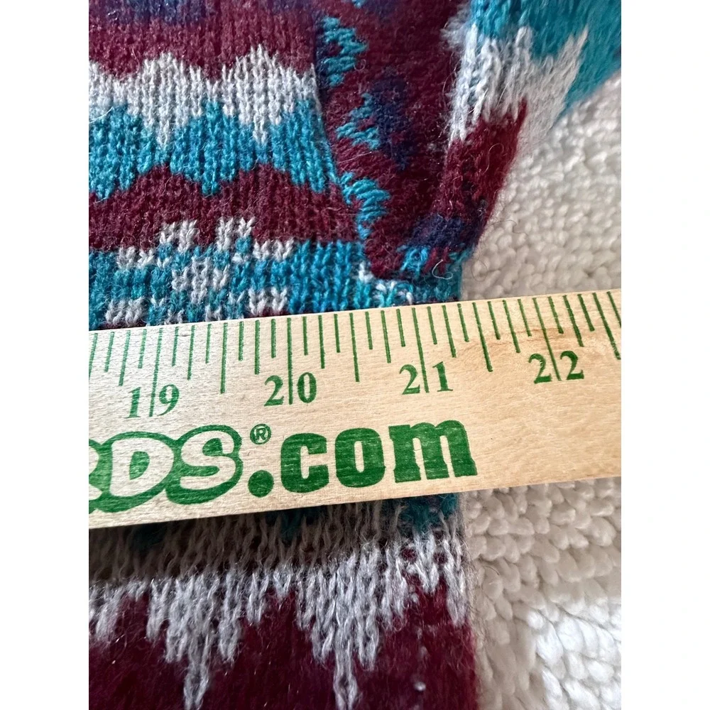 Bar Harbor Knits Mens Large VTG Wool Sweater‎ Burgundy Teal USA